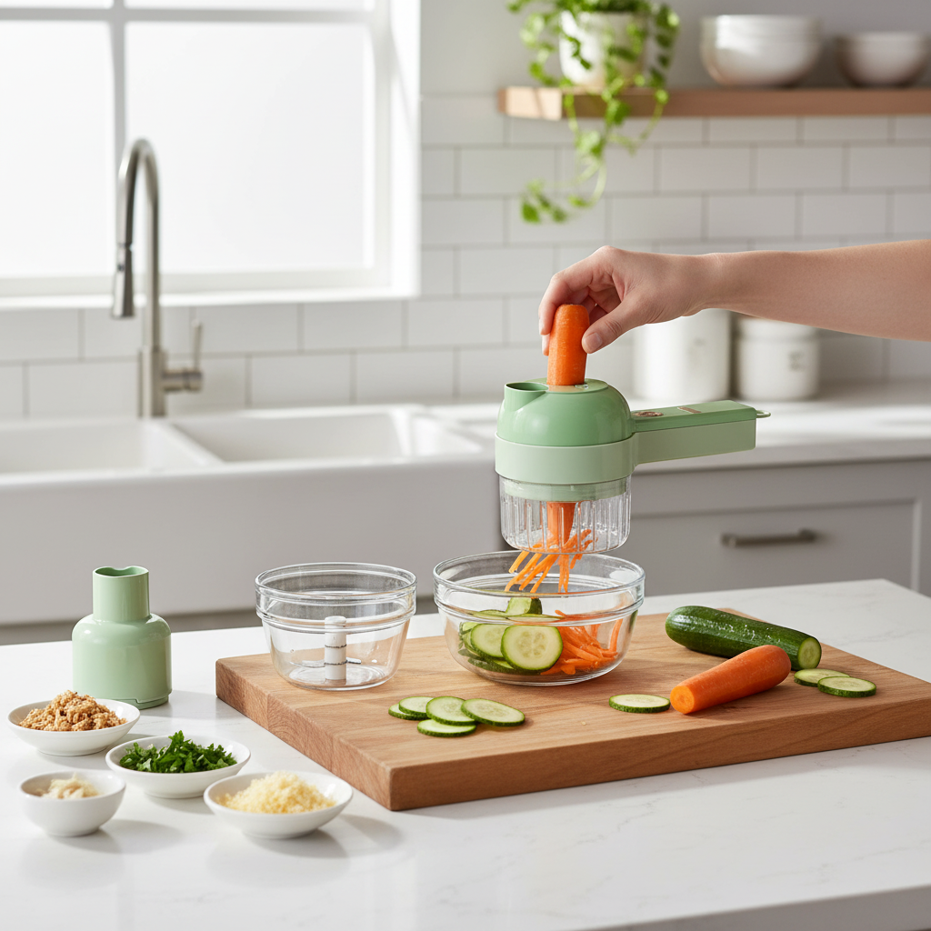 4 in 1 Portable Electric Vegetable Cutter Set