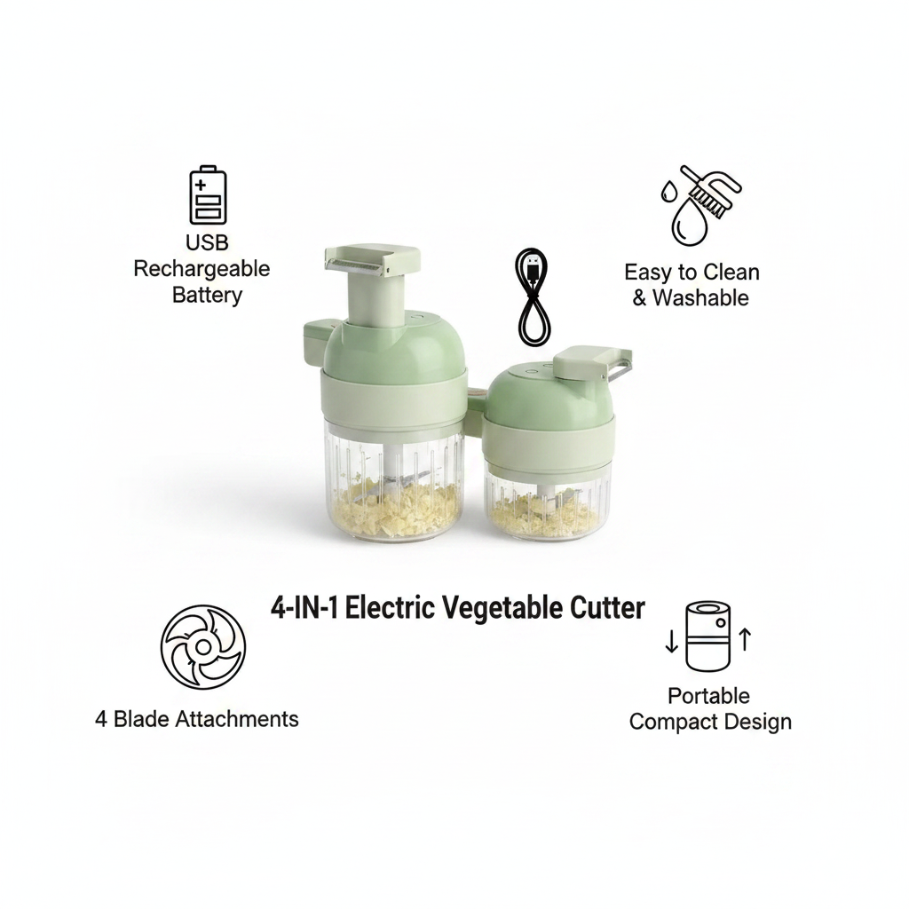 4 in 1 Portable Electric Vegetable Cutter Set